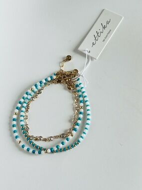 ettika Turquoise Malibu Breeze
Anklet Trio 18k Gold Plated